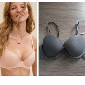 Aerie | Real Sunnie Demi Underwire Bra In Heather Grey 34C